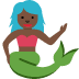 🧜🏿‍♀️ mermaid: dark skin tone display on Twitter